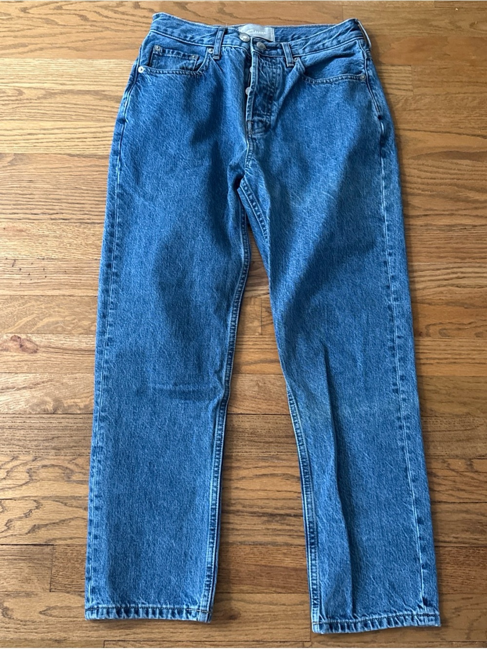 Everlane The 90s Cheeky Jean Womens 26 Blue High Rise Straight Crop Denim